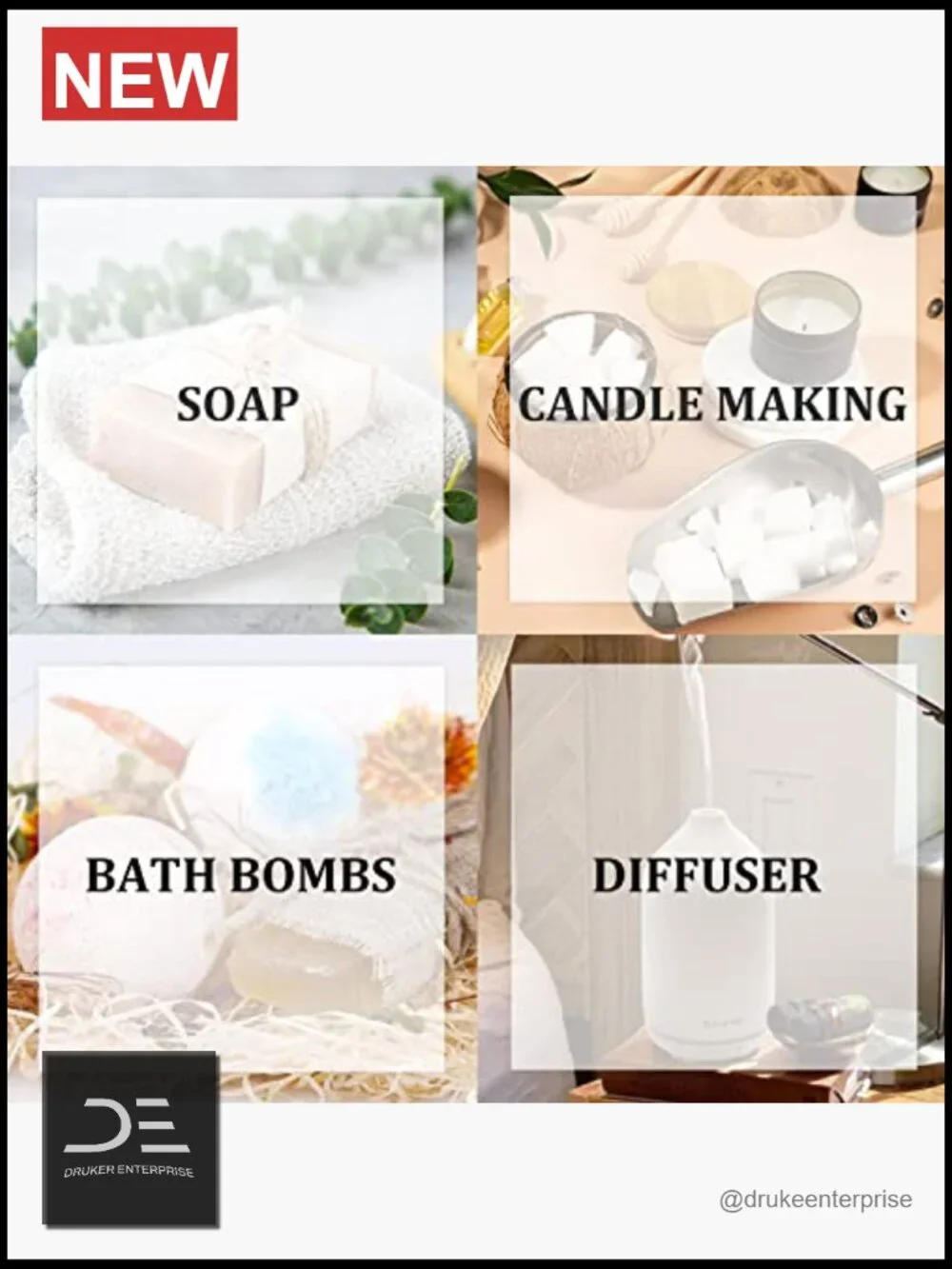 Premium Fragrance Oil Set for Diffuser, Soap & Candle Making - 6 Scents